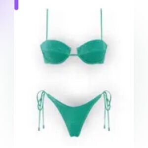 Shimmering Teal Bikini Set